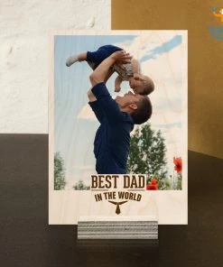 Chitra Chaya Best Dad Ever Personalized Wooden Print Frame | COD Not Available