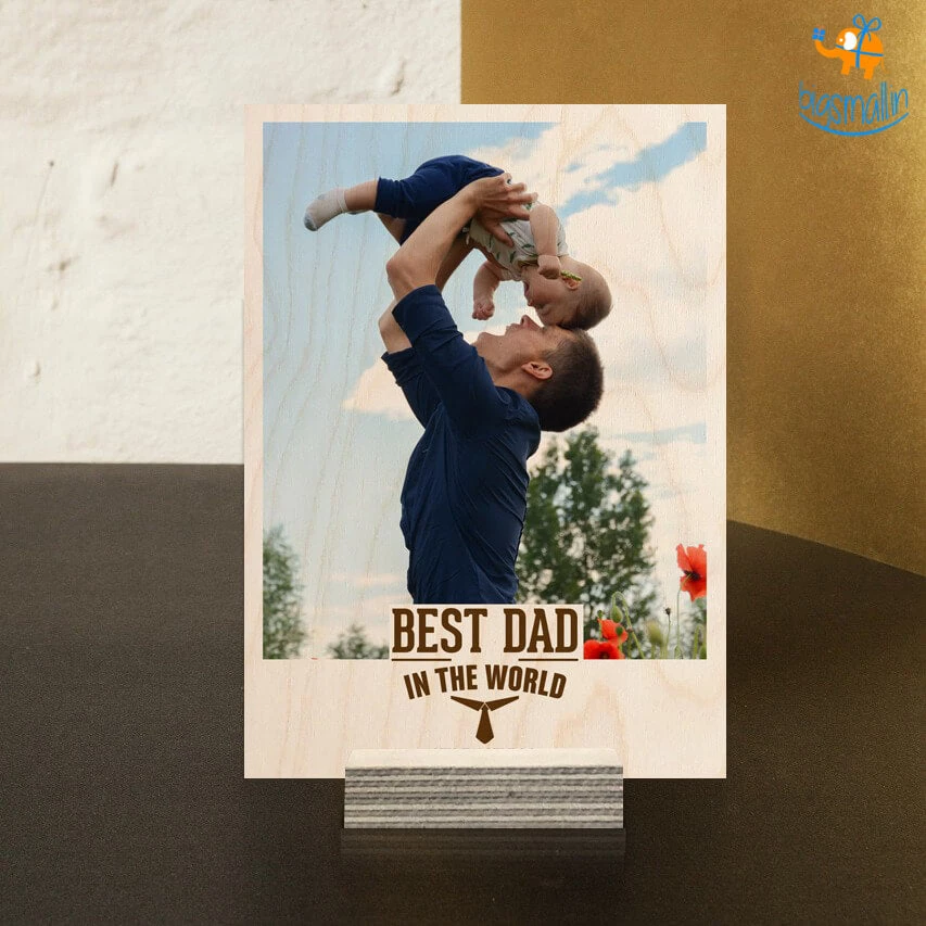 Chitra Chaya Best Dad Ever Personalized Wooden Print Frame | COD Not Available