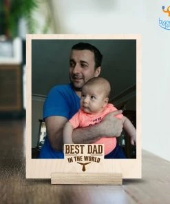 Chitra Chaya Best Dad Ever Personalized Wooden Print Frame | COD Not Available