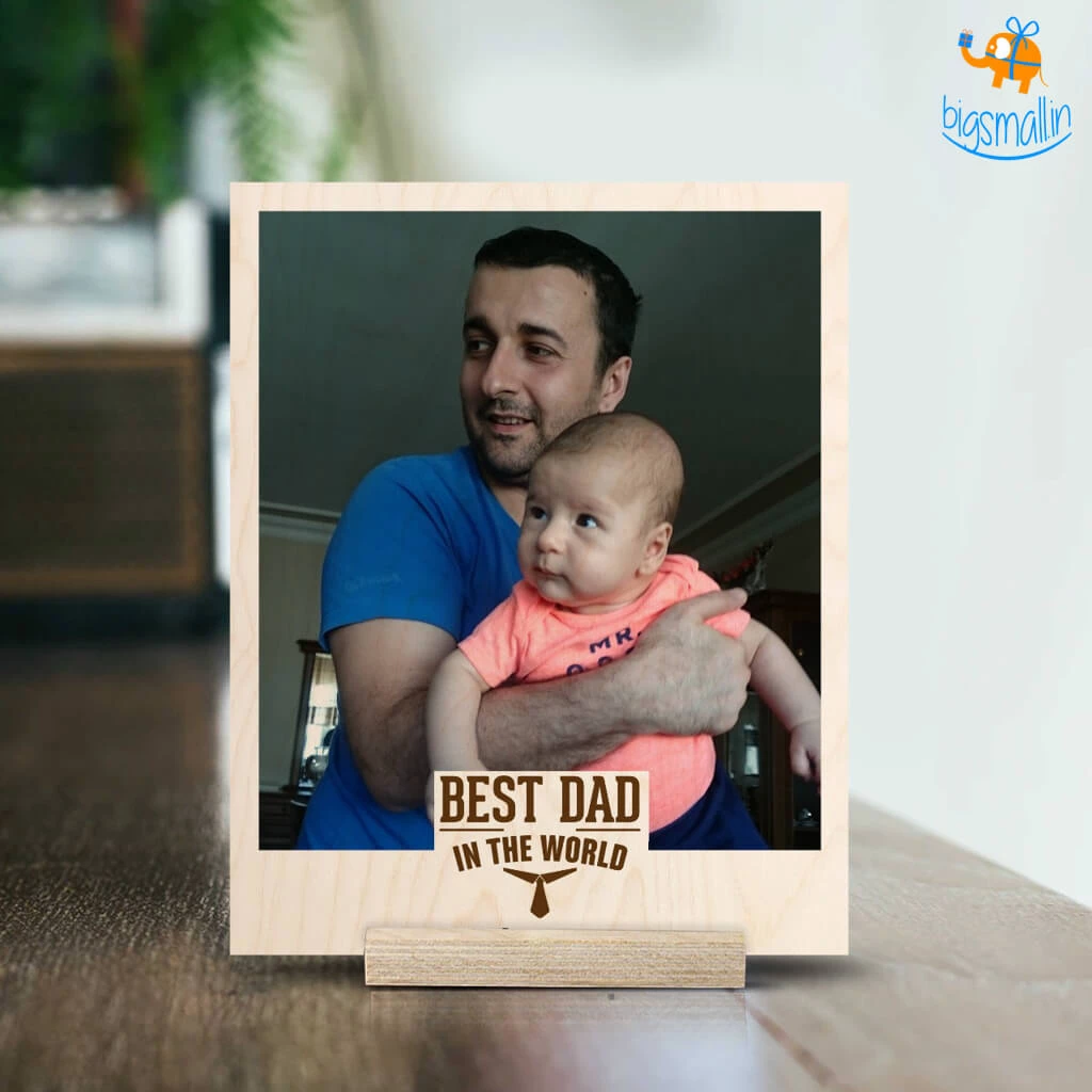 Chitra Chaya Best Dad Ever Personalized Wooden Print Frame | COD Not Available