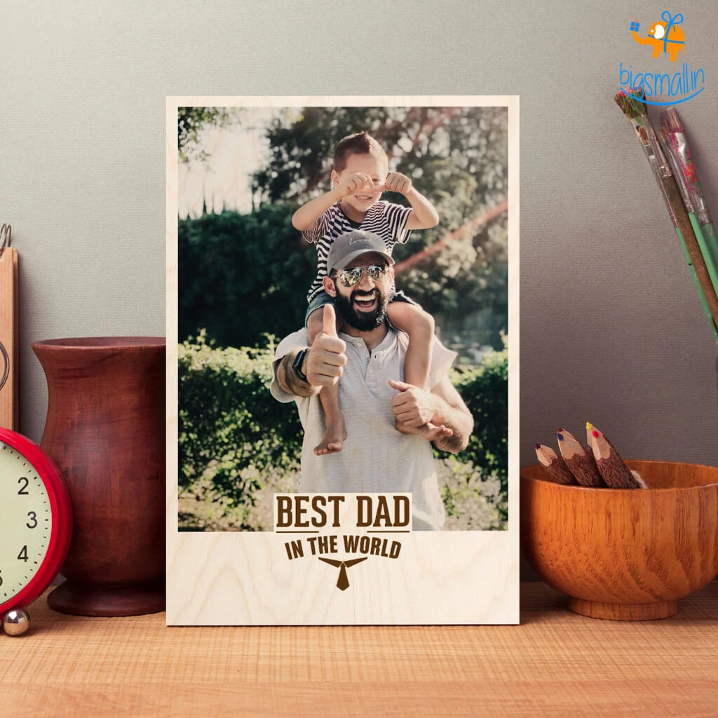 Chitra Chaya Best Dad Ever Personalized Wooden Print Frame | COD Not Available