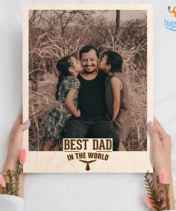 Chitra Chaya Best Dad Ever Personalized Wooden Print Frame | COD Not Available