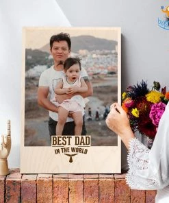 Chitra Chaya Best Dad Ever Personalized Wooden Print Frame | COD Not Available