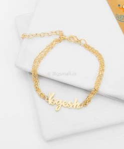 Pin It Up Personalized Metallic Gold Bracelet | COD Not Available