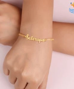 Pin It Up Personalized Metallic Gold Bracelet | COD Not Available