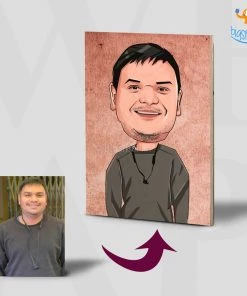 Chitra Chaya Personalized Caricature Wooden Portrait | COD Not Available