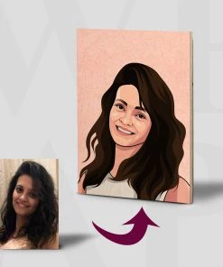 Chitra Chaya Personalized Caricature Wooden Portrait | COD Not Available