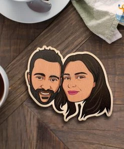Chitra Chaya Personalized Caricature Wooden Fridge Magnet | COD Not Available
