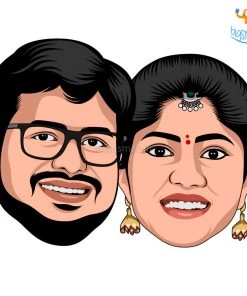 Chitra Chaya Personalized Caricature Wooden Fridge Magnet | COD Not Available