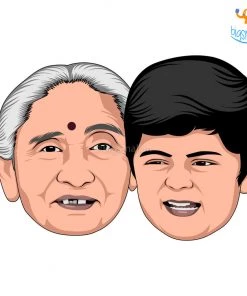 Chitra Chaya Personalized Caricature Wooden Fridge Magnet | COD Not Available