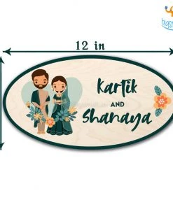 Chitra Chaya Personalized Couple Theme Name Plate | COD Not Available