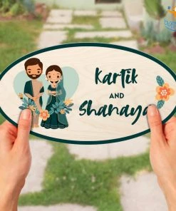 Chitra Chaya Personalized Couple Theme Name Plate | COD Not Available