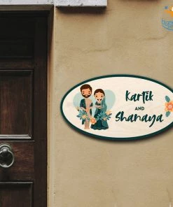 Chitra Chaya Personalized Couple Theme Name Plate | COD Not Available