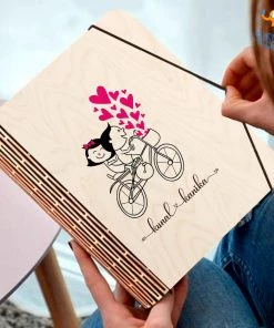 Chitra Chaya Personalized Cycling Couple Wooden Binder With Elastic Strap | COD Not Available