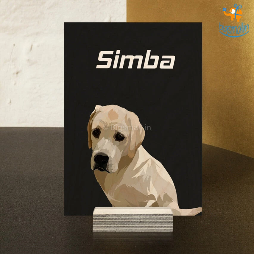 Chitra Chaya Personalized Pets Caricature Wooden Portrait | COD Not Available