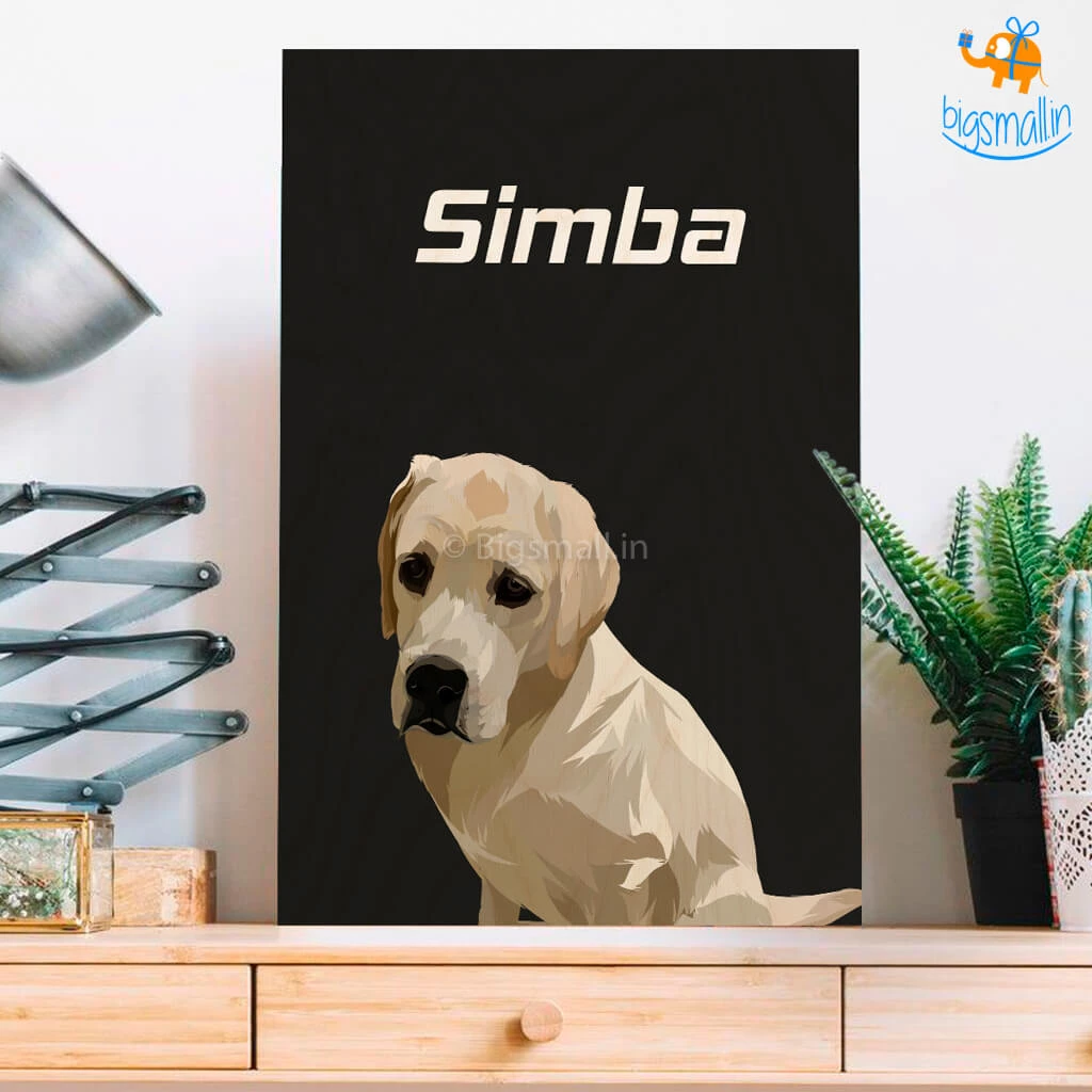 Chitra Chaya Personalized Pets Caricature Wooden Portrait | COD Not Available
