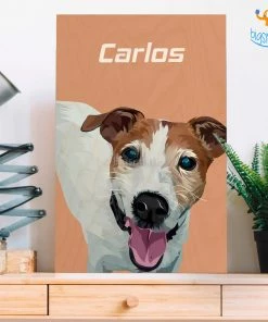 Chitra Chaya Personalized Pets Caricature Wooden Portrait | COD Not Available