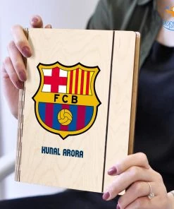 Chitra Chaya Personalized FCB Wooden Binder Diary | COD Not Available