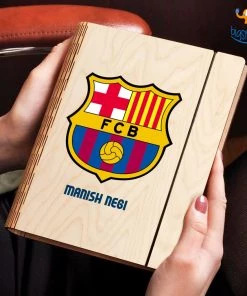 Chitra Chaya Personalized FCB Wooden Binder Diary | COD Not Available