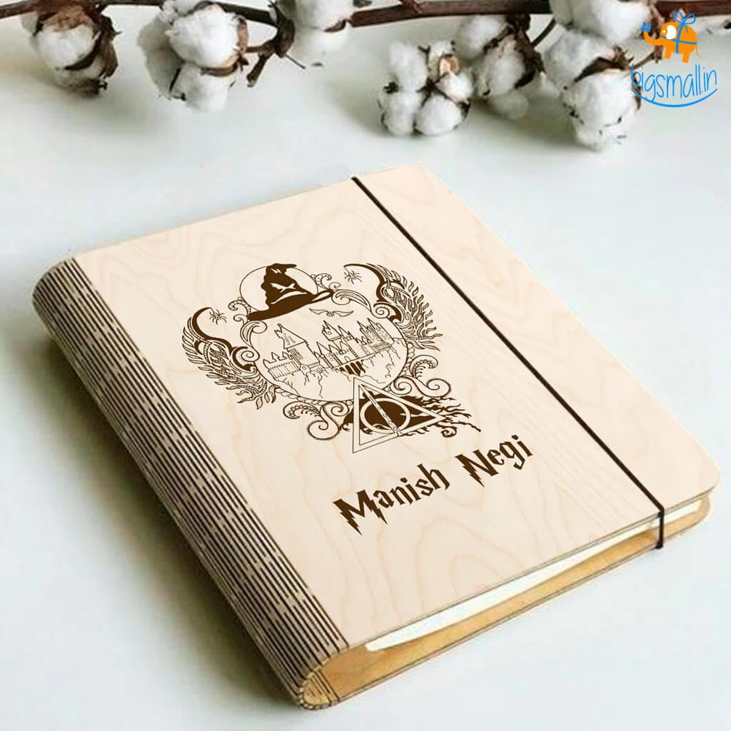 Chitra Chaya Personalized Harry Potter Theme Wooden Binder Diary | COD Not Available