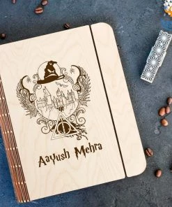 Chitra Chaya Personalized Harry Potter Theme Wooden Binder Diary | COD Not Available