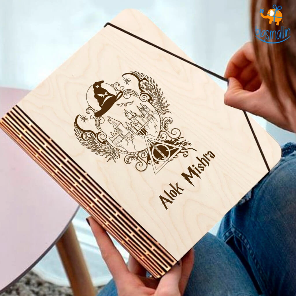 Chitra Chaya Personalized Harry Potter Theme Wooden Binder Diary | COD Not Available