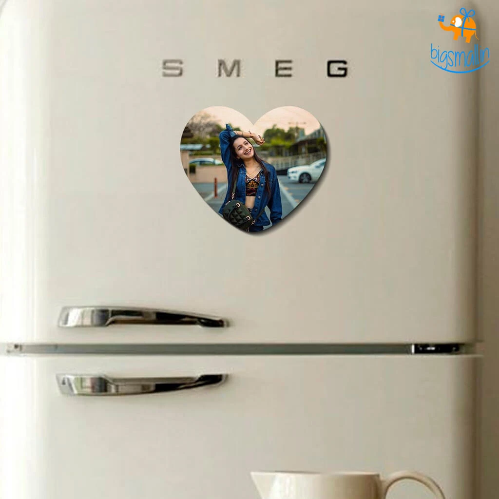 Chitra Chaya Personalized Heart Wooden Fridge Magnet | COD Not Available