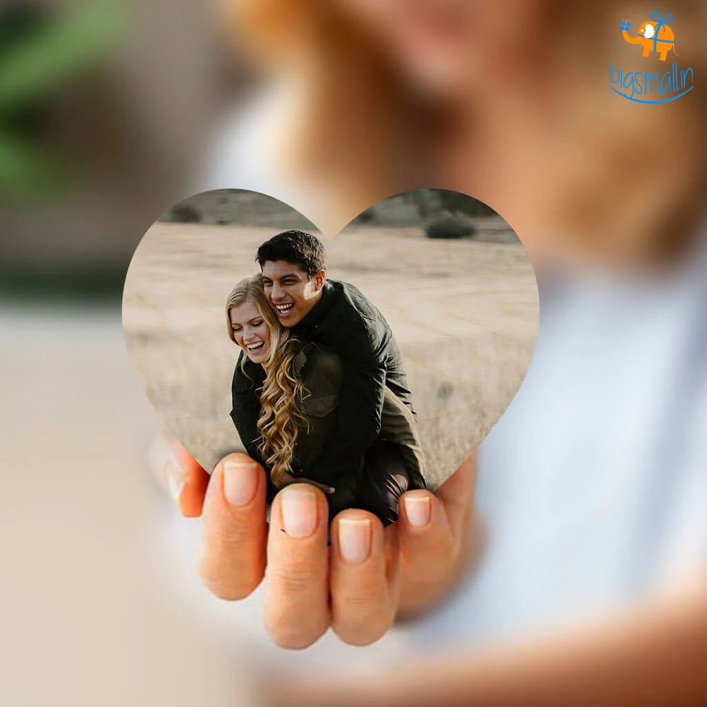 Chitra Chaya Personalized Heart Wooden Fridge Magnet | COD Not Available