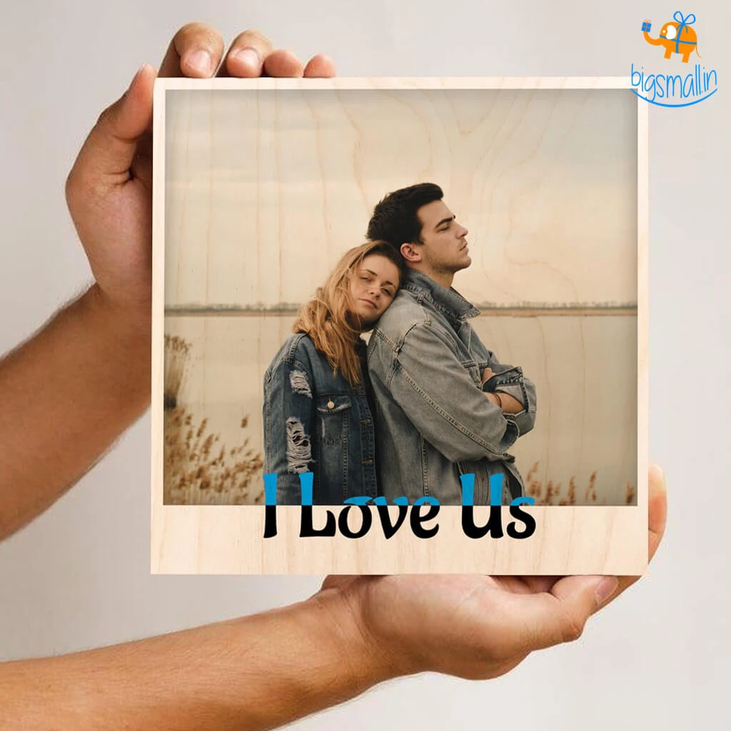 Chitra Chaya Personalized I Love Us Wooden Print Frame | COD Not Available