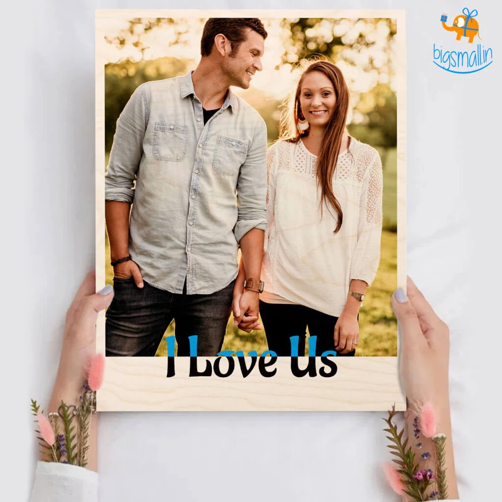 Chitra Chaya Personalized I Love Us Wooden Print Frame | COD Not Available