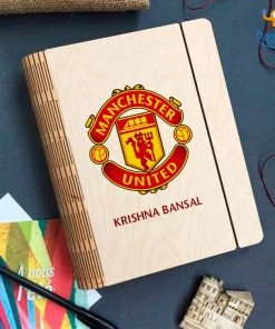 Chitra Chaya Personalized Manchester United Wooden Binder Diary | COD Not Available