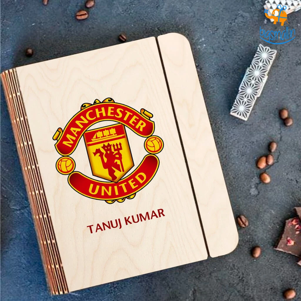 Chitra Chaya Personalized Manchester United Wooden Binder Diary | COD Not Available