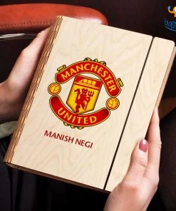 Chitra Chaya Personalized Manchester United Wooden Binder Diary | COD Not Available