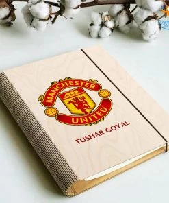 Chitra Chaya Personalized Manchester United Wooden Binder Diary | COD Not Available