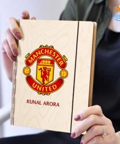 Chitra Chaya Personalized Manchester United Wooden Binder Diary | COD Not Available