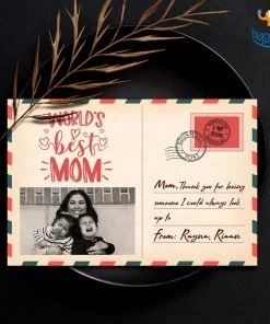 Chitra Chaya Personalized Mother's Day Wooden Postcard | COD Not Available