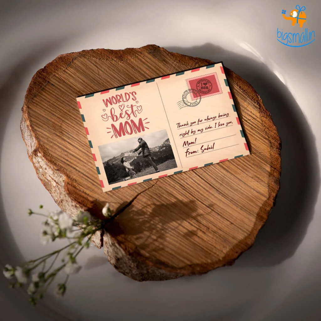 Chitra Chaya Personalized Mother's Day Wooden Postcard | COD Not Available
