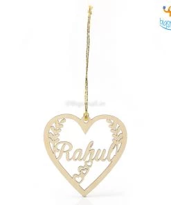 Chitra Chaya Personalized Name In A Heart Wooden Ornament | COD Not Available