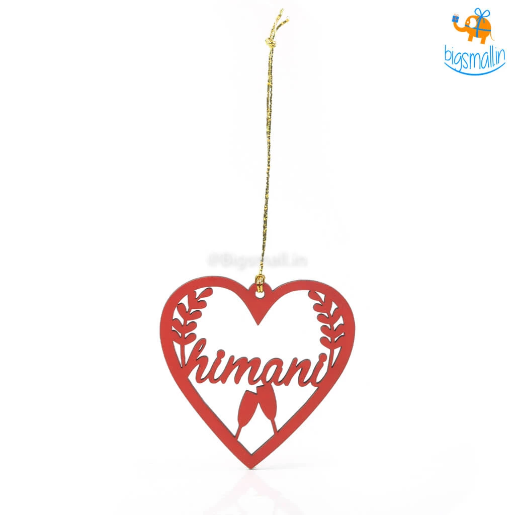 Chitra Chaya Personalized Name In A Heart Wooden Ornament | COD Not Available