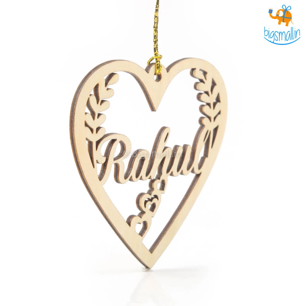 Chitra Chaya Personalized Name In A Heart Wooden Ornament | COD Not Available