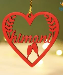 Chitra Chaya Personalized Name In A Heart Wooden Ornament | COD Not Available