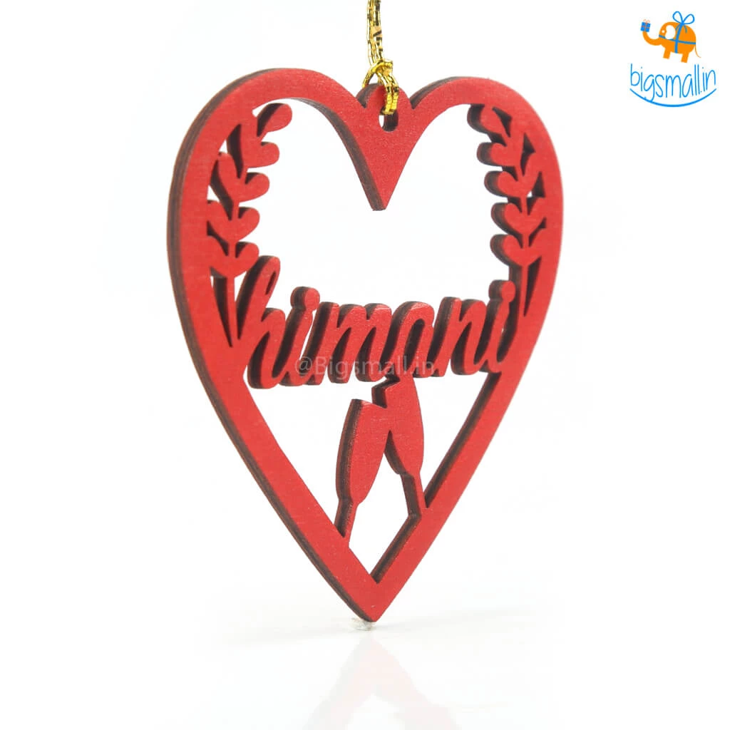 Chitra Chaya Personalized Name In A Heart Wooden Ornament | COD Not Available