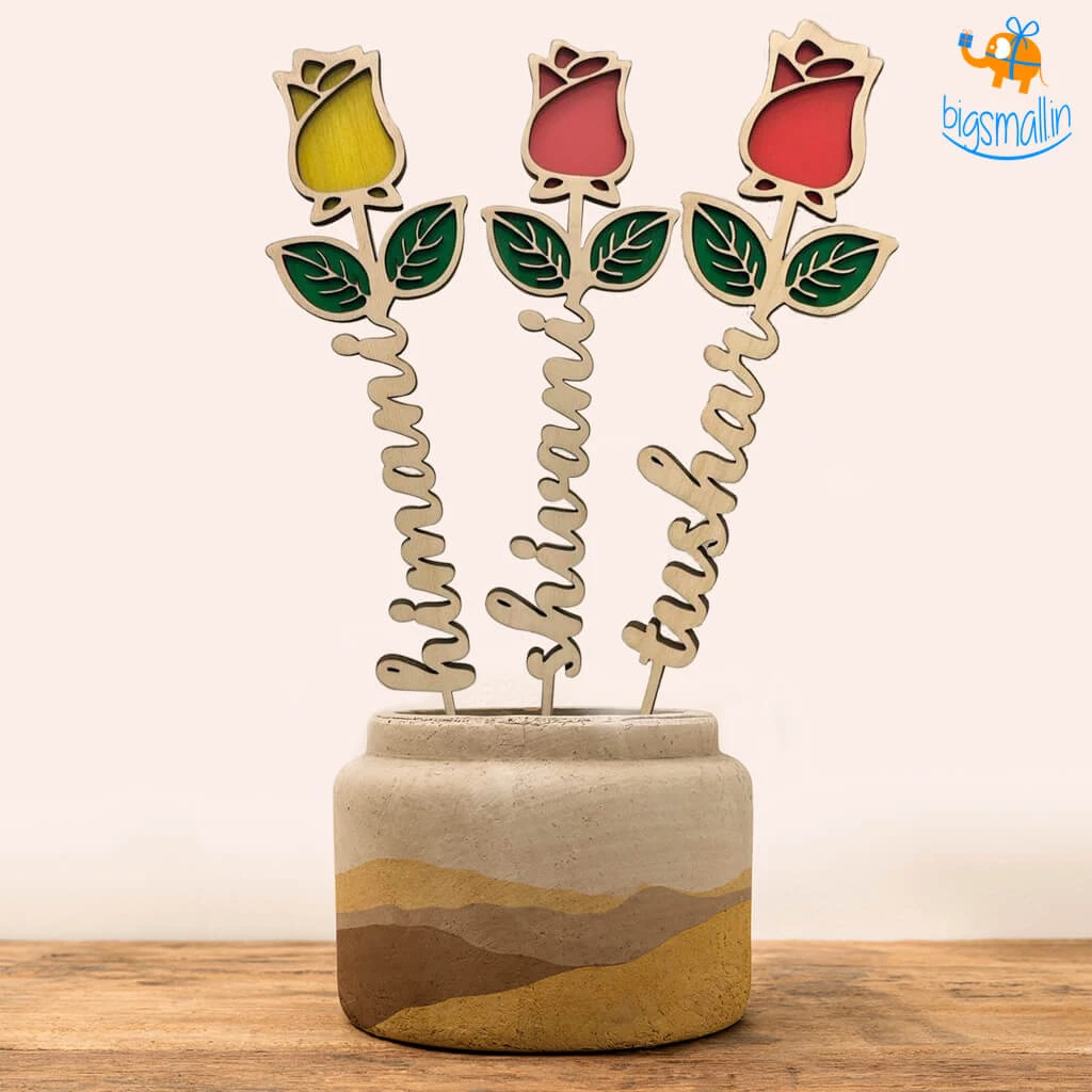 Chitra Chaya Personalized Wooden Rose | COD Not Available Father's Day
