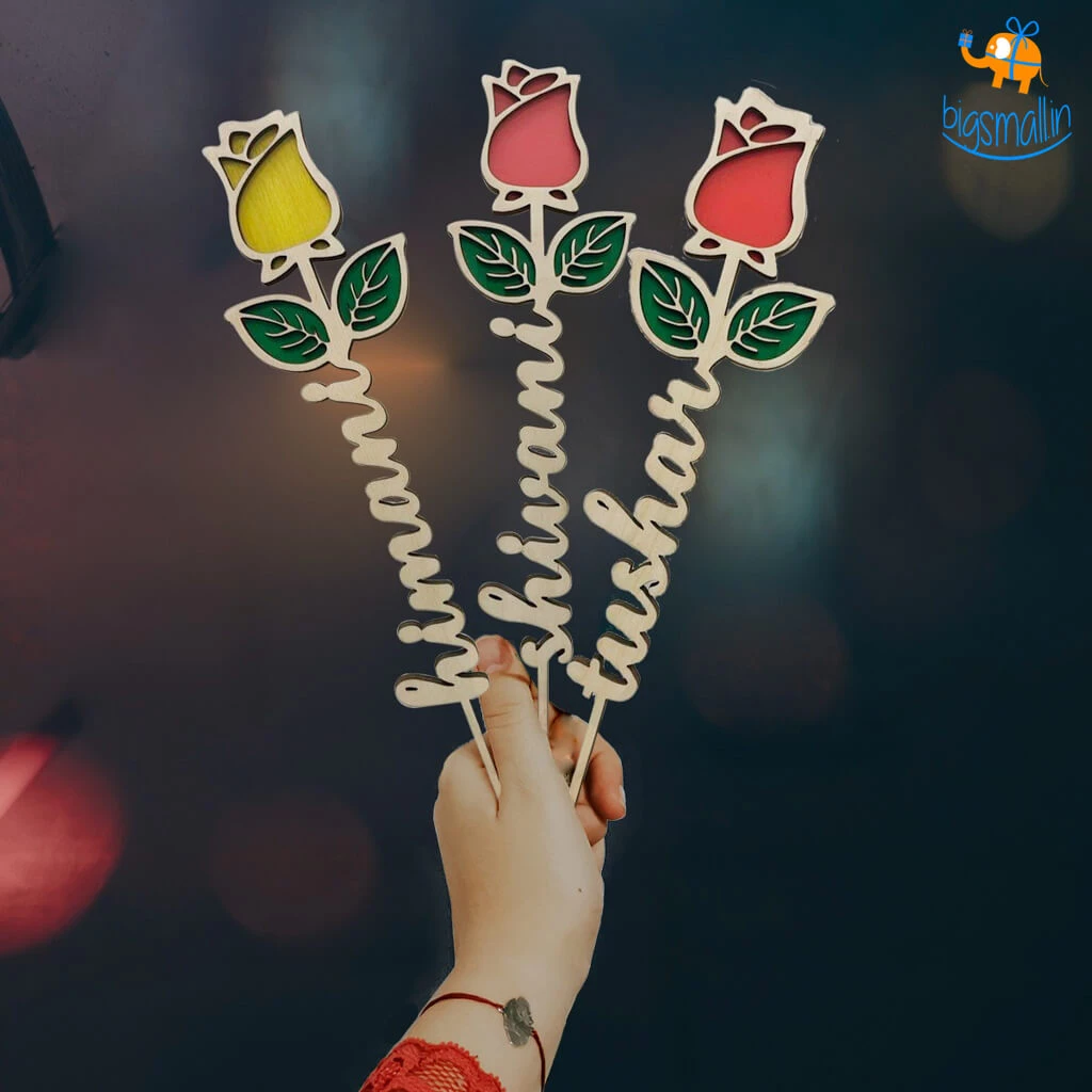 Chitra Chaya Personalized Wooden Rose | COD Not Available Father's Day
