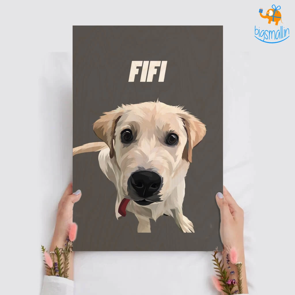 Chitra Chaya Personalized Pets Caricature Wooden Portrait | COD Not Available