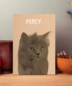 Chitra Chaya Personalized Pets Caricature Wooden Portrait | COD Not Available