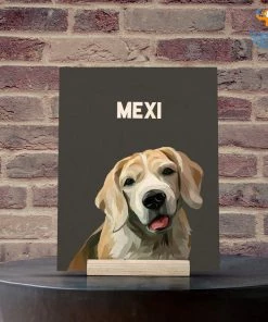 Chitra Chaya Personalized Pets Caricature Wooden Portrait | COD Not Available