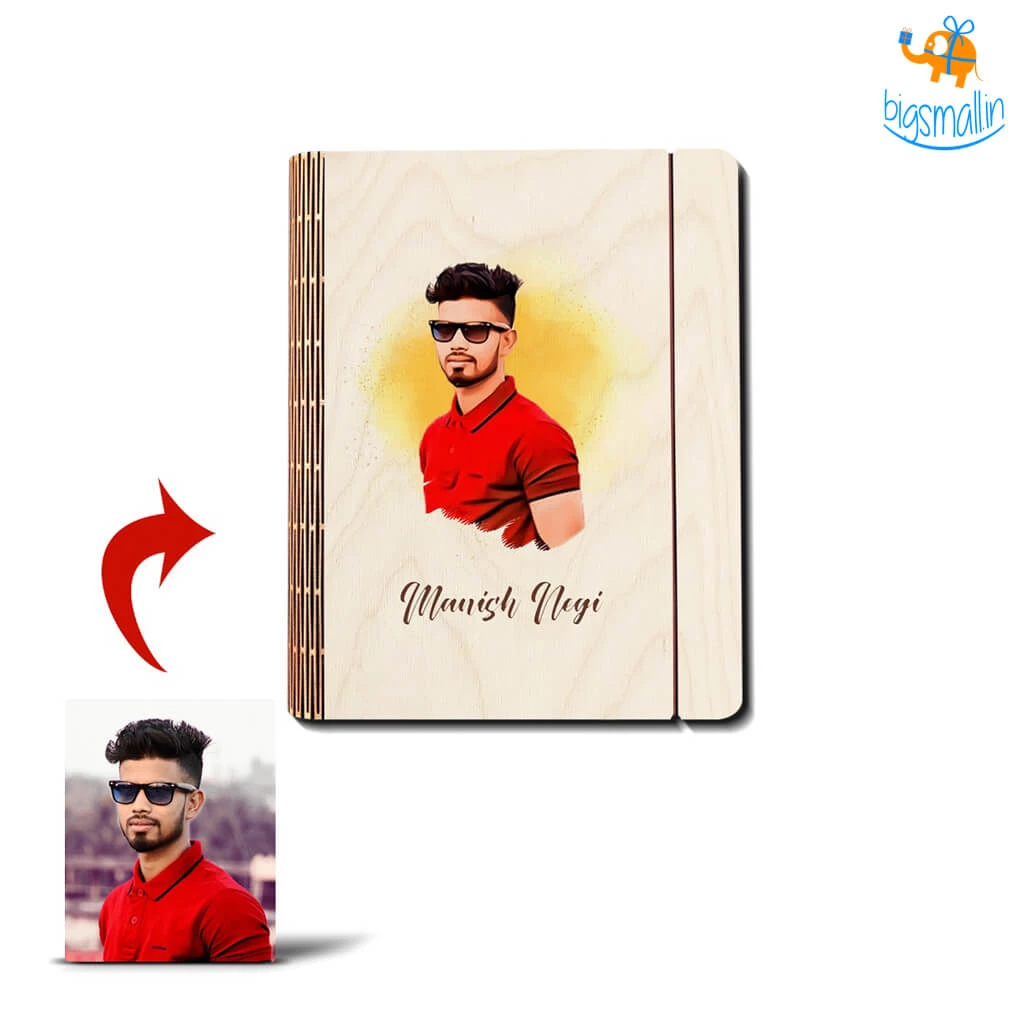 Chitra Chaya Personalized Photo Art Wooden Binder With Elastic Strap | COD Not Available