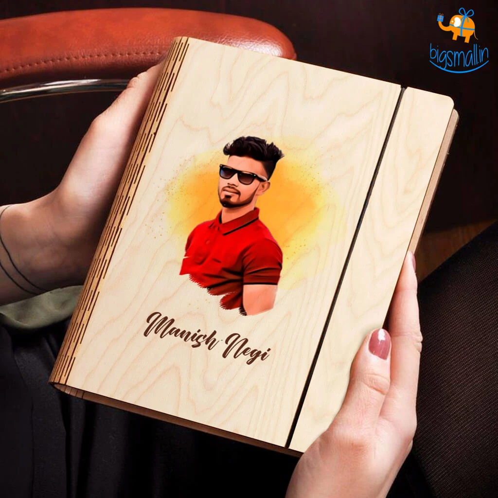 Chitra Chaya Personalized Photo Art Wooden Binder With Elastic Strap | COD Not Available
