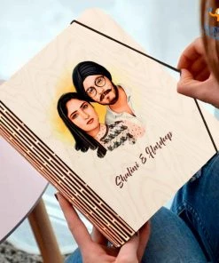 Chitra Chaya Personalized Photo Art Wooden Binder With Elastic Strap | COD Not Available
